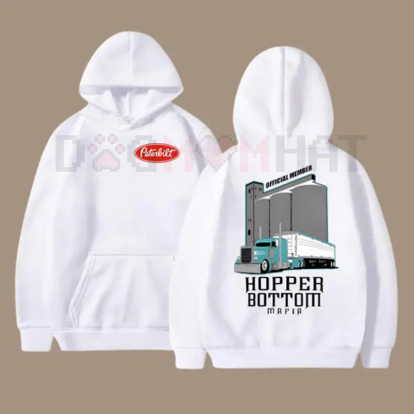 "Hopper Bottom Mafia" Peterbilt Hoodie – Semi Truck Graphic Pullover