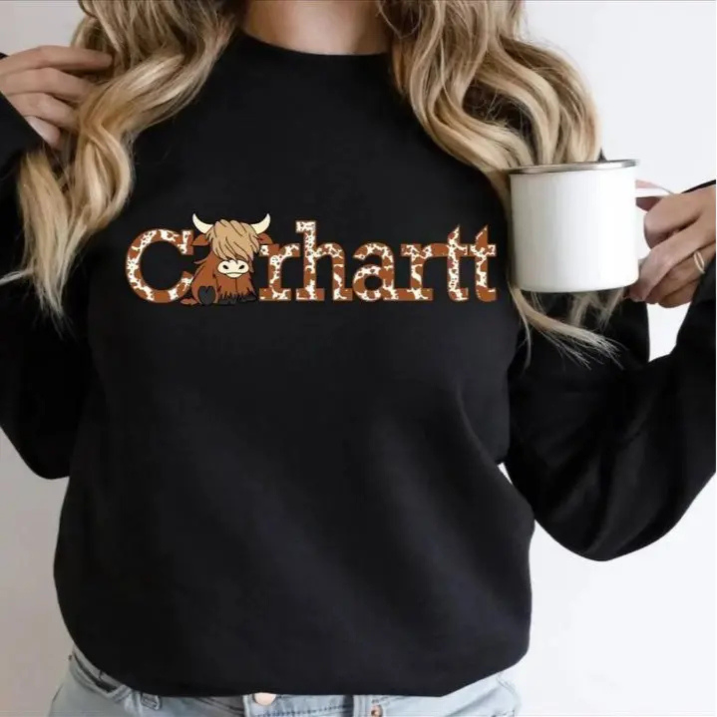 Highland Cow Sweatshirt – Western Cute Cow Crewneck
