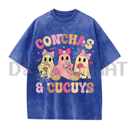 Mexican Ghost Concha T-Shirt - Espooky Vibes Day of the Dead Graphic Tee