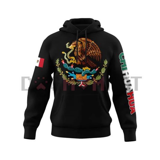 Mexico States Design Black Hoodie – Mapa de México Graphic Pullover