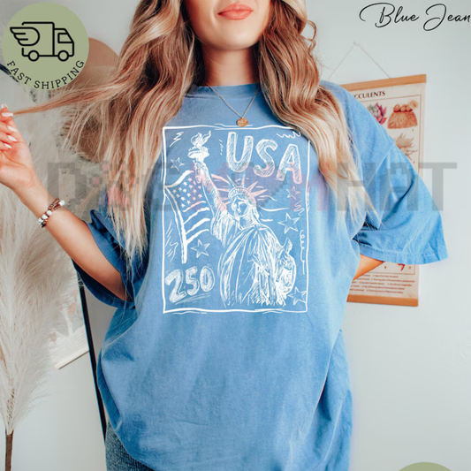 "Vintage USA 250" T-Shirt – Retro 1776-2026 Semiquincentennial Tee