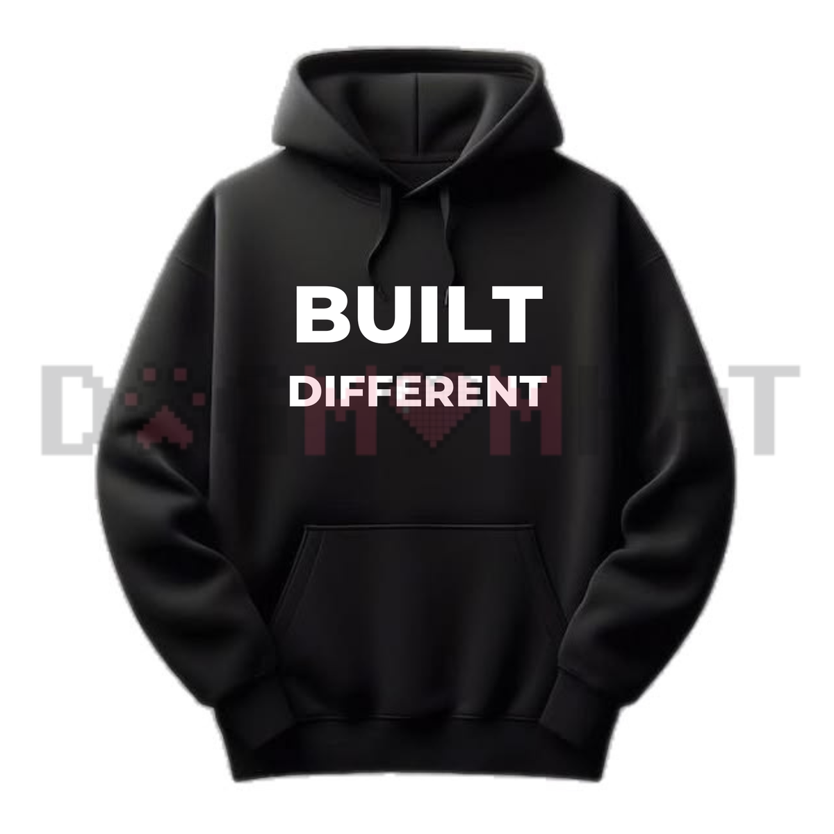 "Built Different" Motivational Letter Print Oversized Graphic Hoodie