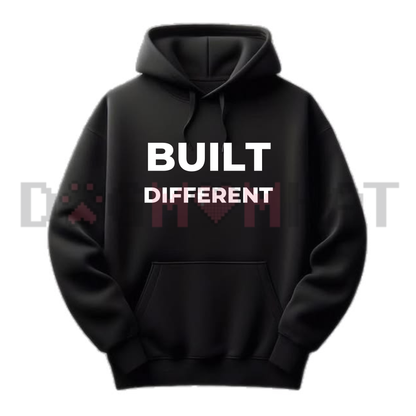 "Built Different" Motivational Letter Print Oversized Graphic Hoodie