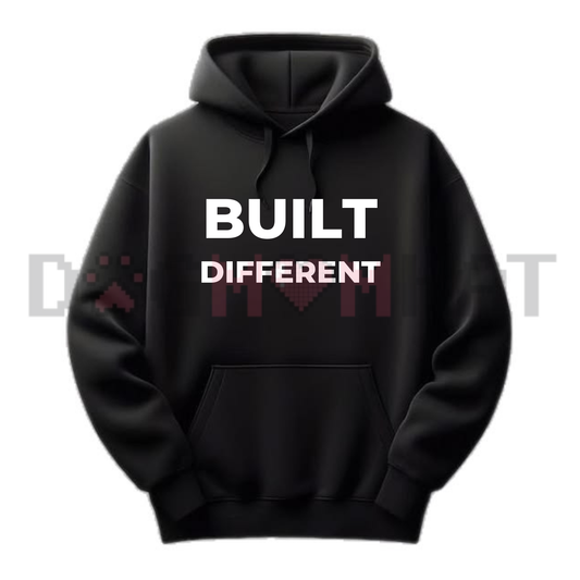 "Built Different" Motivational Letter Print Oversized Graphic Hoodie