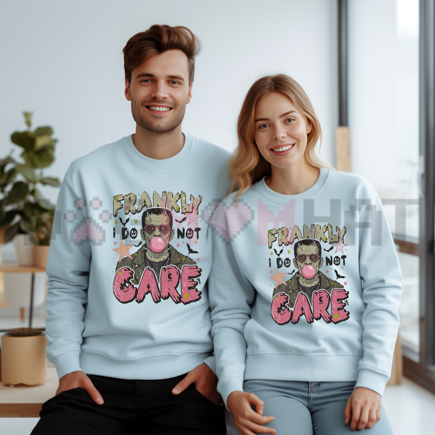 Frankly Do Not Care Sarcastic Graphic Sweatshirt - Retro Funny Quote Soft Cotton Unisex Aesthetic Fall Pullover