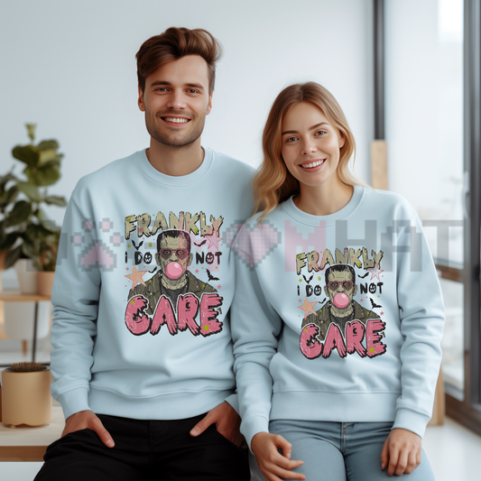 Frankly Do Not Care Sarcastic Graphic Sweatshirt - Retro Funny Quote Soft Cotton Unisex Aesthetic Fall Pullover