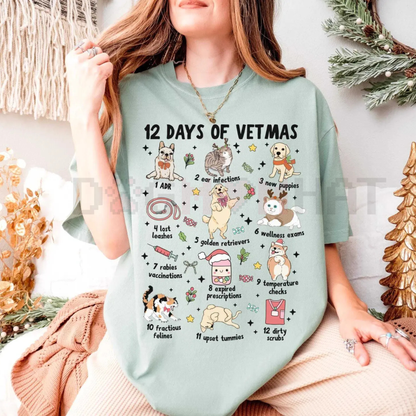 Vet Med 'Happy Holla-Days & Healthy Paws' Tee