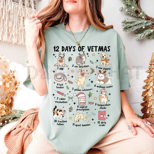 Vet Med 'Happy Holla-Days & Healthy Paws' Tee