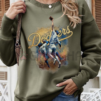 The Catch Dodger Champions 2025 Sweatshirt – Game 7 LA Baseball Vintage Fan Gear