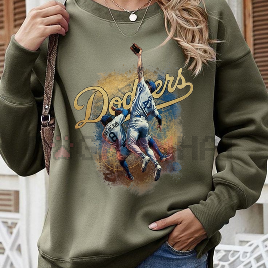 The Catch Dodger Champions 2025 Sweatshirt – Game 7 LA Baseball Vintage Fan Gear