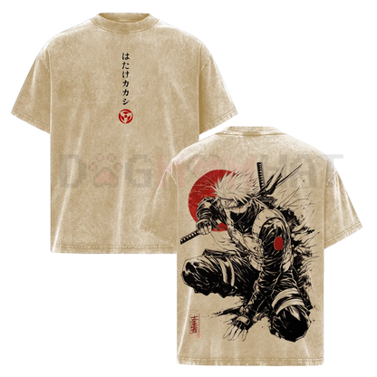 Kakashi Hatake T-Shirt – Washed Vintage Naruto Anime Oversize Streetwear Tee