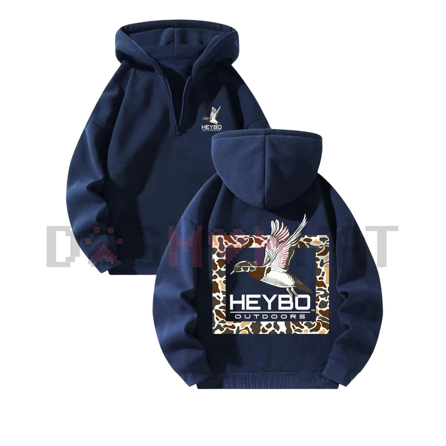 Premium Garment-Dyed Half-Zip Hoodie – Heavyweight Men's Winter Pullover