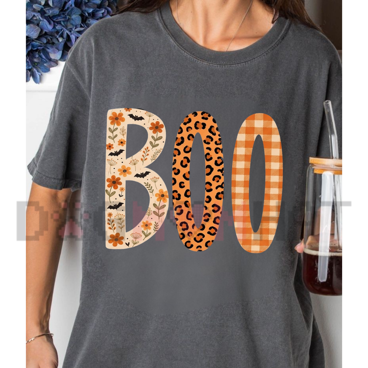 BOO Comfort Colors® Halloween Shirt - Trendy Ghost Festive Holiday Tee