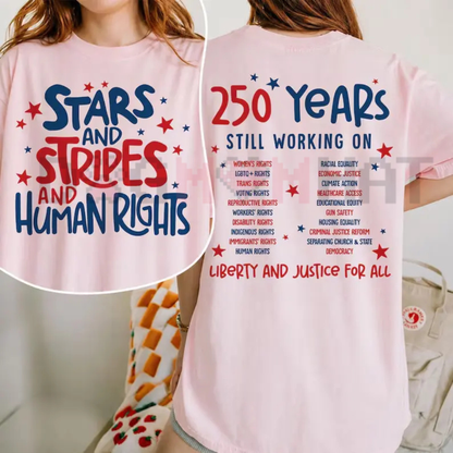 Stars, Stripes & Human Rights Double-Sided Tee