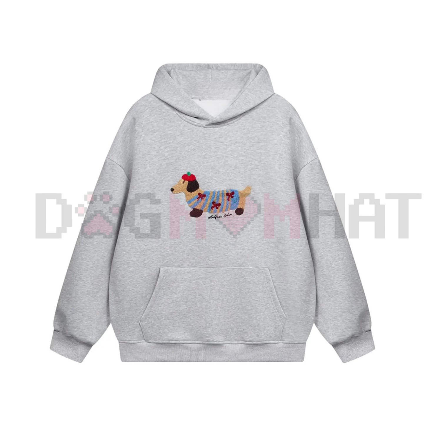 Aelfric Eden Cartoon Dog Embroidered Unisex Hoodie