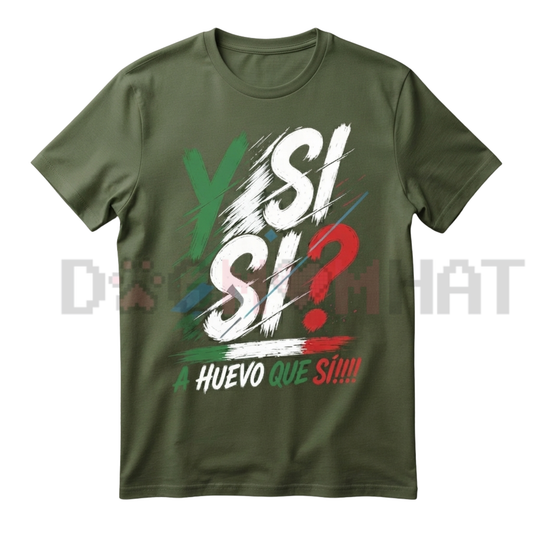Mexico Spirit Cotton T-Shirt - Bold Graphic Print Flag Colors Tee