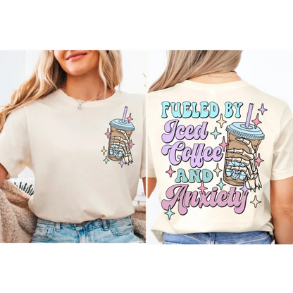 Mental Health T-Shirt – "Iced Coffee & My Brain" Graphic Tee