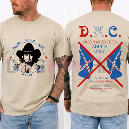 David Allan Coe Outlaw Country Music Graphic Tee - Longhaired Redneck Vintage Soft Cotton Unisex Legend T-Shirt