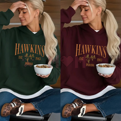 Hawkins Indiana 1983 Embroidered Unisex Hoodie