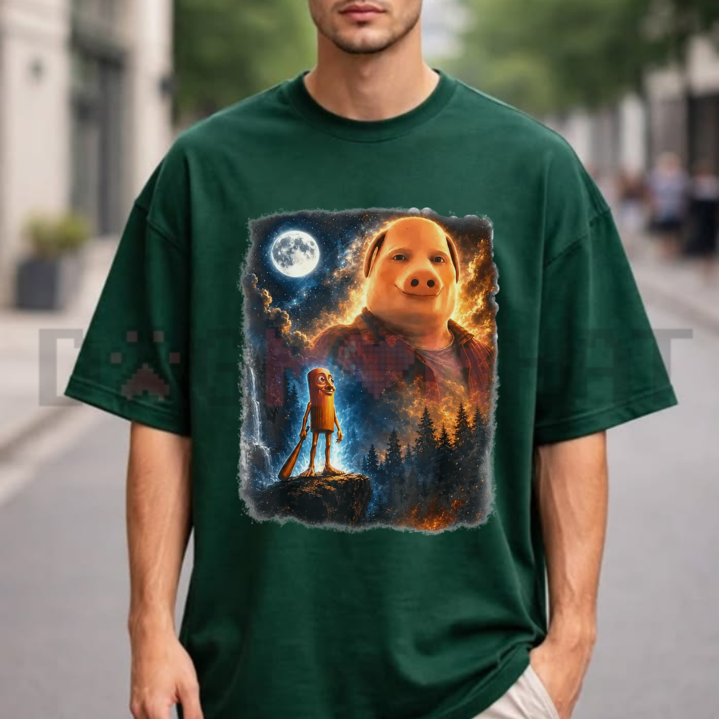 Tung Tung Tung Sahur John Pork Graphic Tee - Funny Viral Meme Cotton Unisex T-Shirt