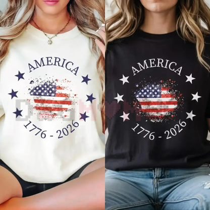 America 250th Anniversary T-Shirt – Vintage 1776 USA Flag Graphic Tee