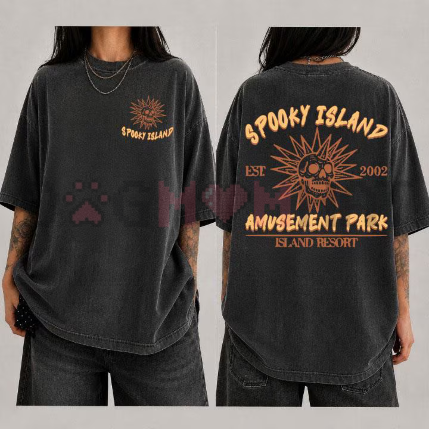 Comfort Colors® Spooky Island T-Shirt - Retro Halloween Nostalgia & Summerween Graphic Tee