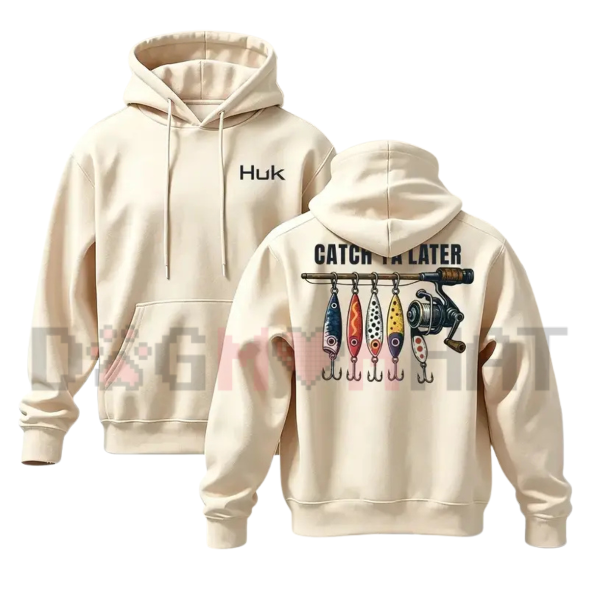 Classic Vintage American Fishing" Streetwear Graphic Hoodie