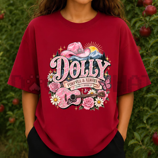 "Queen of Country" Dolly Parton Memorial Graphic T-Shirt - 1946–2026 Vintage Tribute Tee