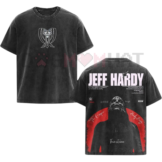 Jeff Hardy Enigma Vintage Wrestling Tee – Charismatic Enigma Retro Washed Black Tee