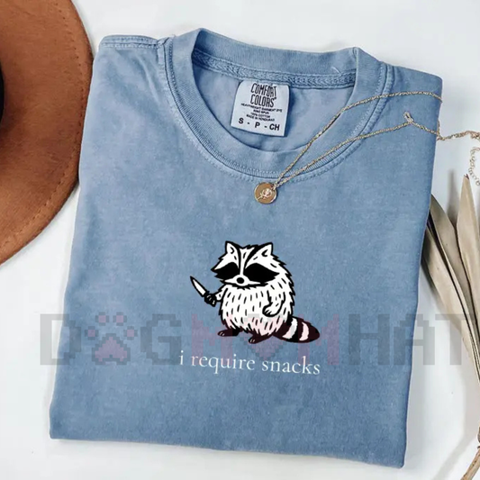 "I Require Snacks" Raccoon T-Shirt