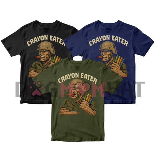 "Crayon Eater" Military Dark Humor T-Shirt