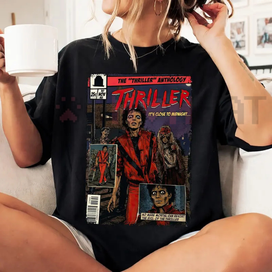 "King of Pop" Comic Book T-Shirt – Vintage Thriller Retro Tee