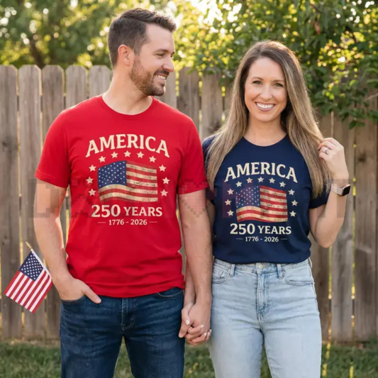 Vintage 1776-2026 USA Flag Graphic Tee
