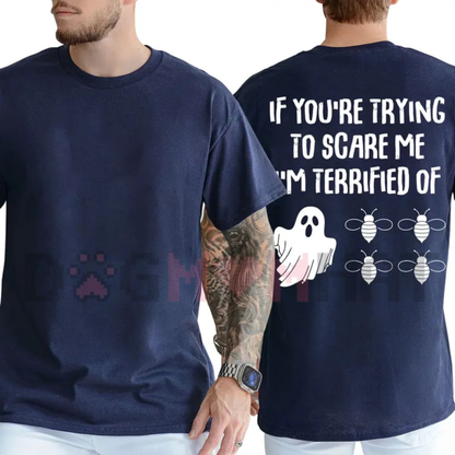 "Funny Halloween Ghost Bee" Graphic T-Shirt