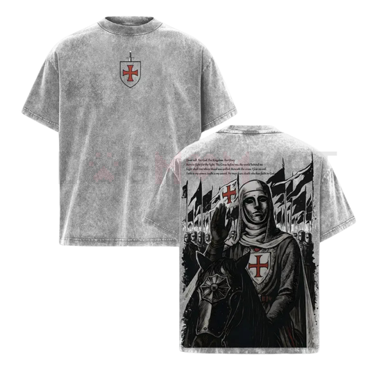 Retro Baldwin IV "The Leper King" Crusader T-Shirt – Vintage Washed Medieval Christian Streetwear