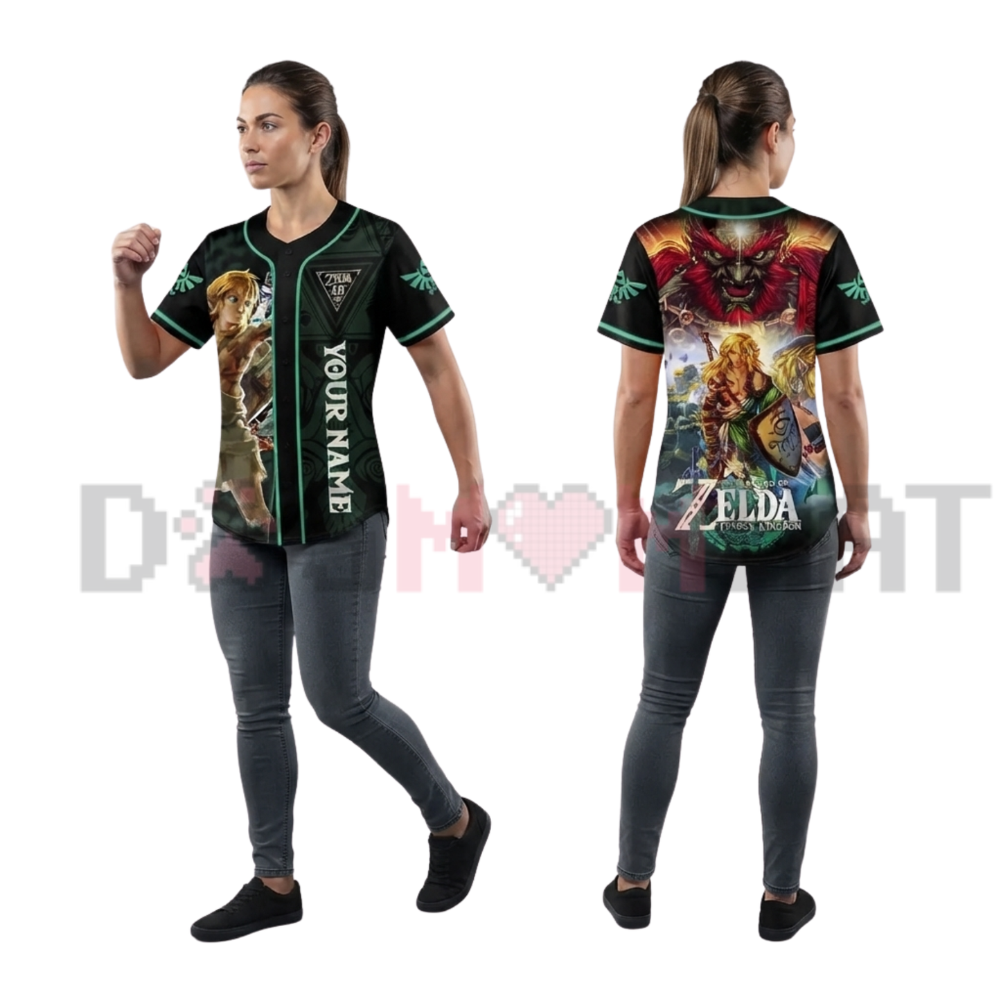 The Legend of Zelda 40th Anniversary Custom Name Baseball Jersey - Personalized Hyrule Gaming Sports Top