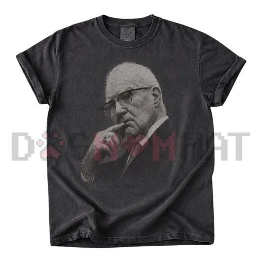 Kevin Reddington Black and White Portrait T-Shirt - Vintage Elderly Man Photo Tee