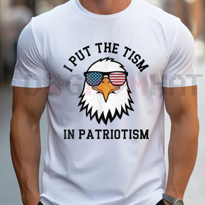 Put The Tism In Patriotism Athletic Eagle T-Shirt