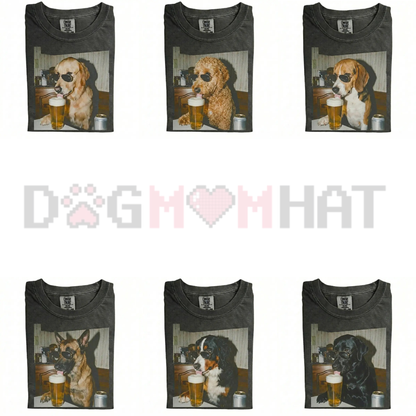 Dog Breeds Available "Drinking Beer" Retro T-Shirt