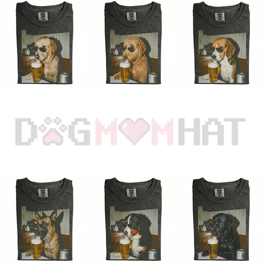 Dog Breeds Available "Drinking Beer" Retro T-Shirt