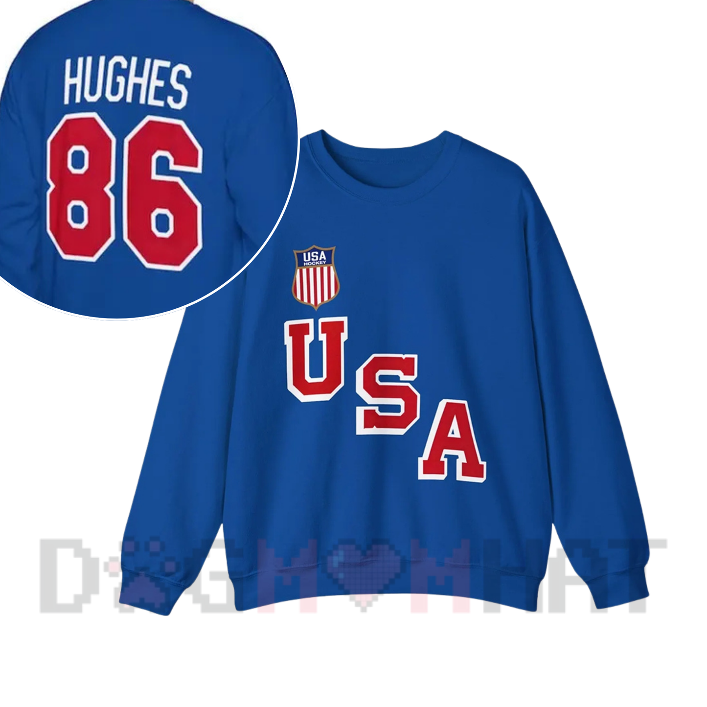 Retro USA Hockey Jack Hughes #86 Sweatshirt