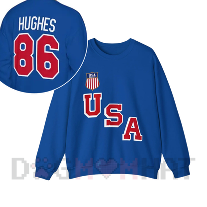 Retro USA Hockey Jack Hughes #86 Sweatshirt