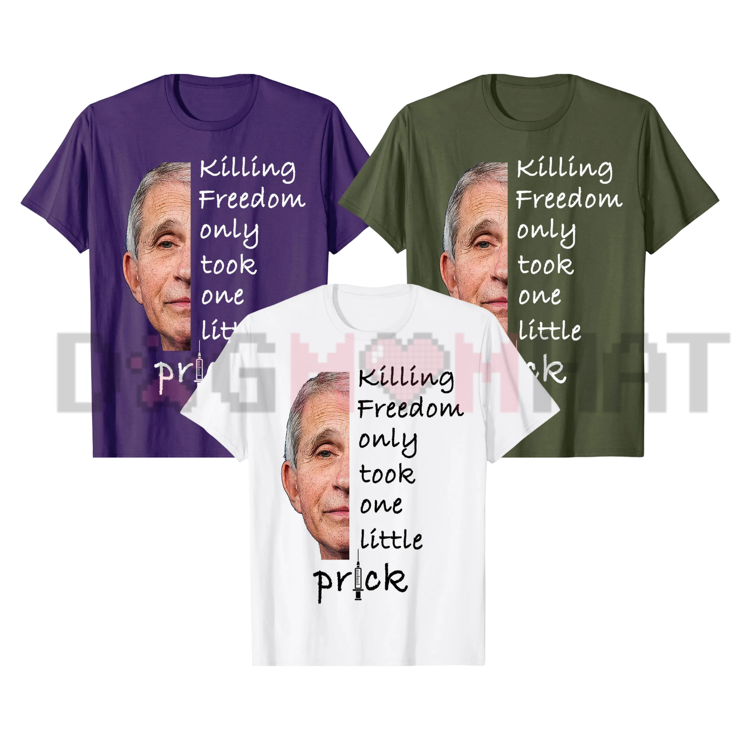 Liberty Under Attack Graphic Tee - One Little Prick Sarcastic Freedom Statement Pure Cotton Unisex T-Shirt