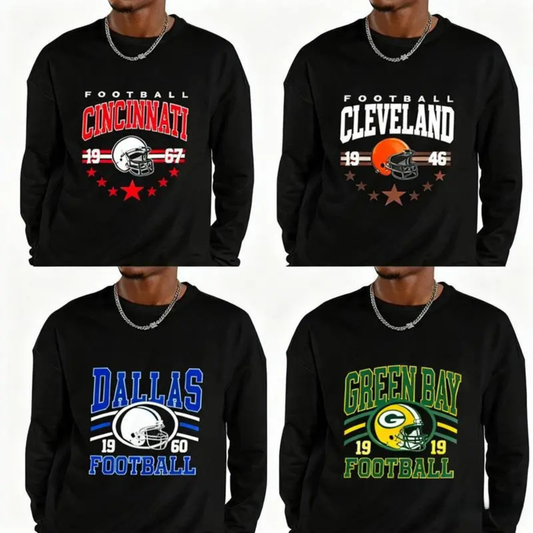 90s All Team Football Sweatshirt – Vintage 1960 Football Sweatshirt, Cowboy Sweatshirt