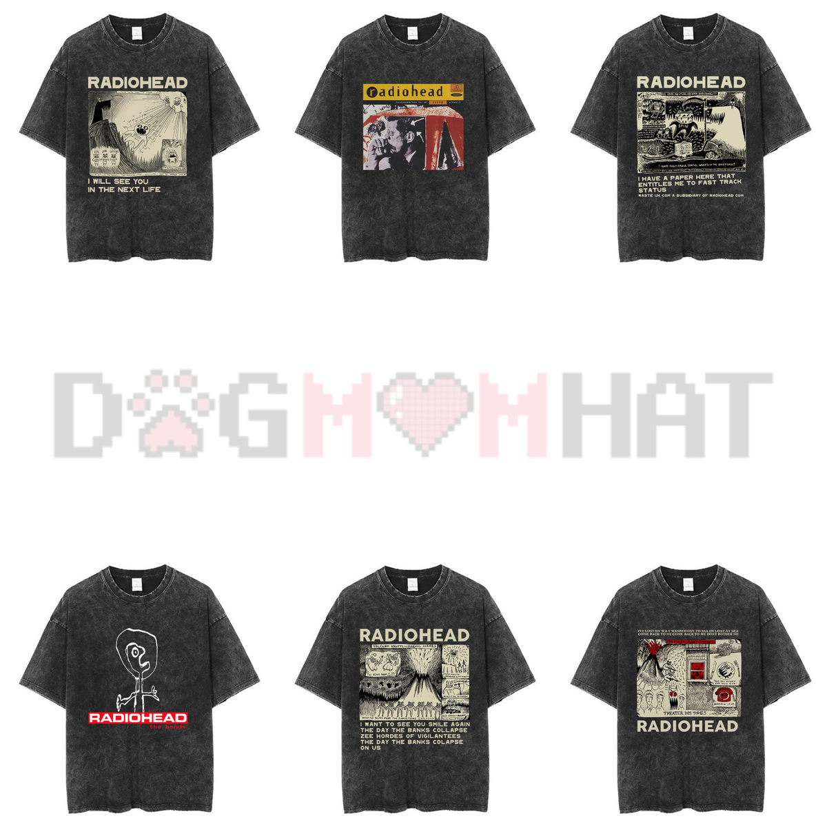 Radiohead Washed Cotton Oversized Tee