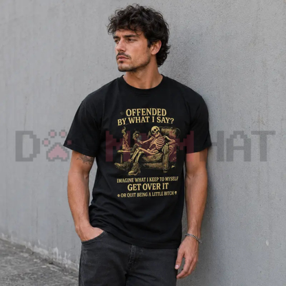 Sarcastic Skeleton & Beer Black Short-Sleeve Graphic Tee - Soft Cotton Unisex Funny Casual T-Shirt