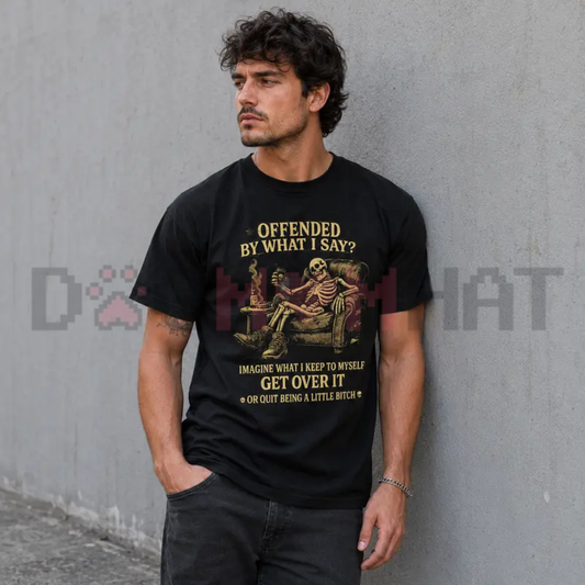 Sarcastic Skeleton & Beer Black Short-Sleeve Graphic Tee - Soft Cotton Unisex Funny Casual T-Shirt