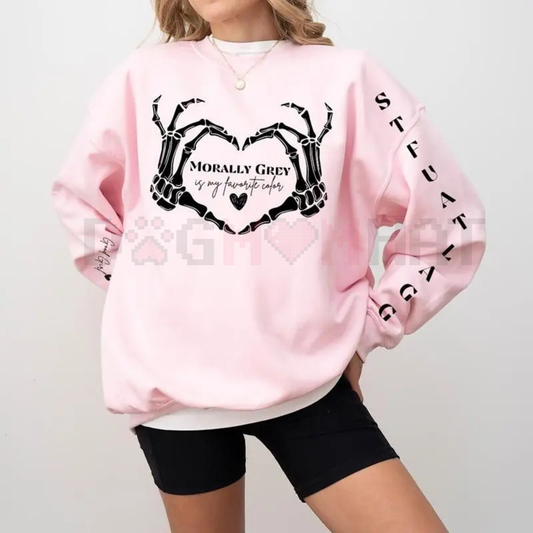 "Morally Grey" Dark Romance Sweatshirt – Bookish Fandom Reader Crewneck