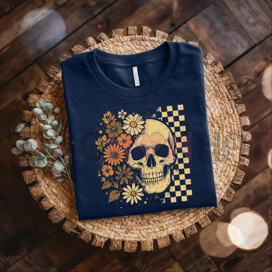 Boho Skull Comfort Colors® T-Shirt - Vintage Summerween Graphic Tee