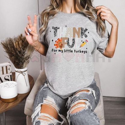 Thankful Teacher T-Shirt – Fall Turkey Teacher Tee